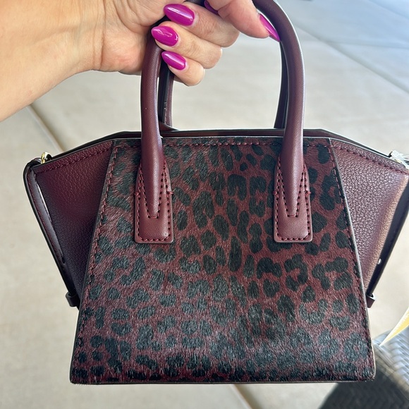 BRAND NEW LEATHER MICHAEL KORS EXTRA SMALL SATCHEL CROSSBODY MAROON COLOR! - Picture 6 of 17